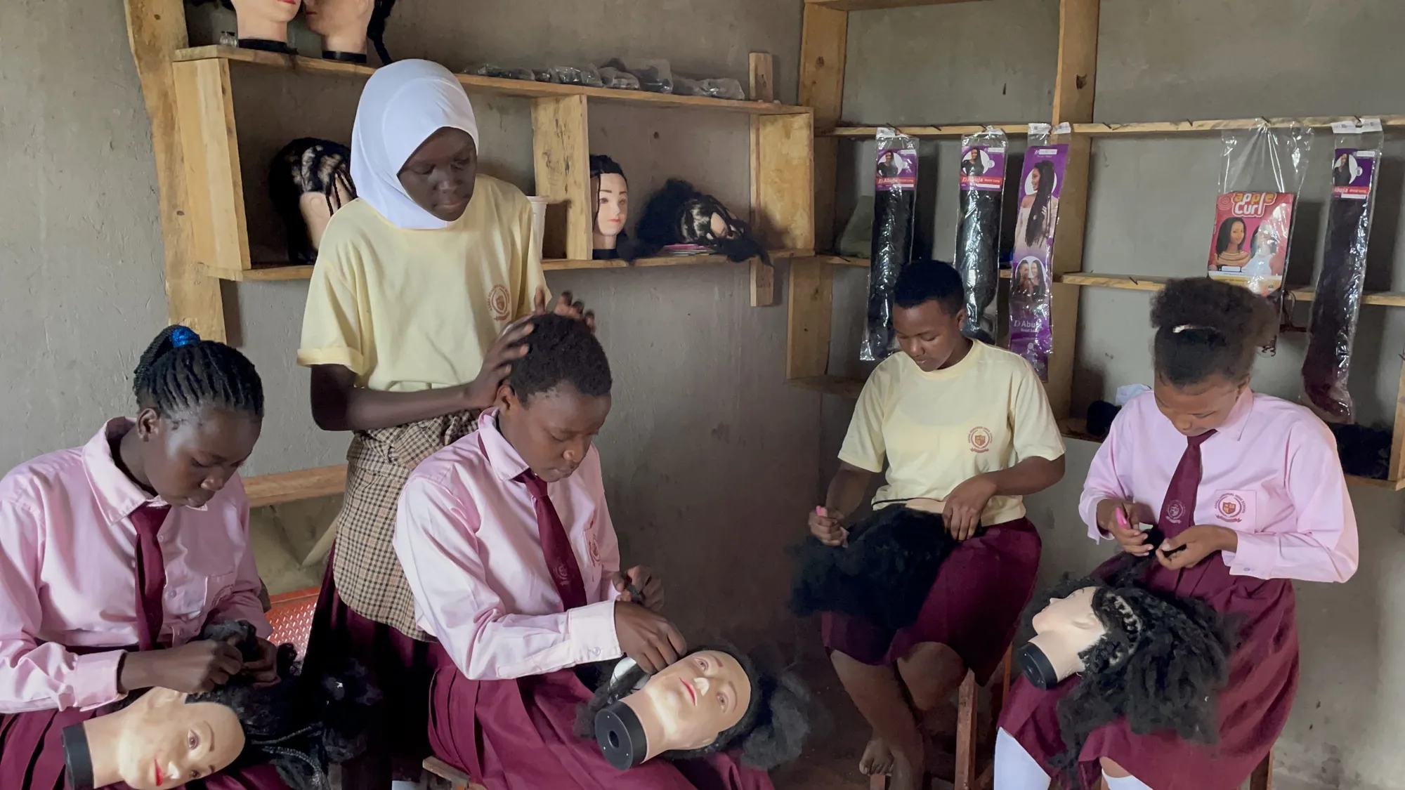 A practical hairdressing training activity
